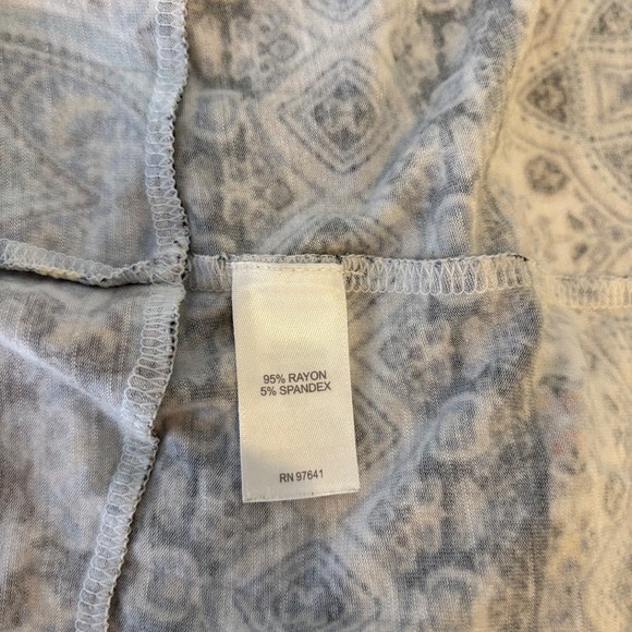 J. Jill Sleeveless Maxi Dress Large Blue Tan Paisley Medallion V-Neck Stretch - Picture 8 of 9